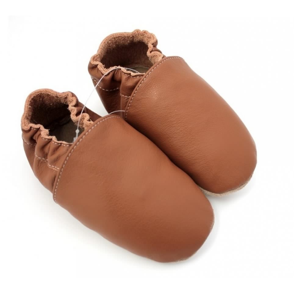 Chaussons cuir souple Camel