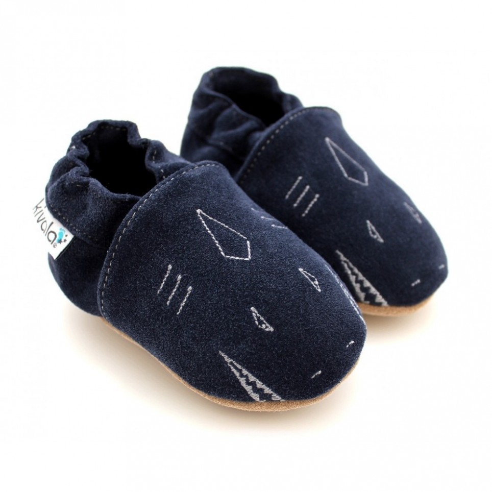 Chaussons cuir souple Requin